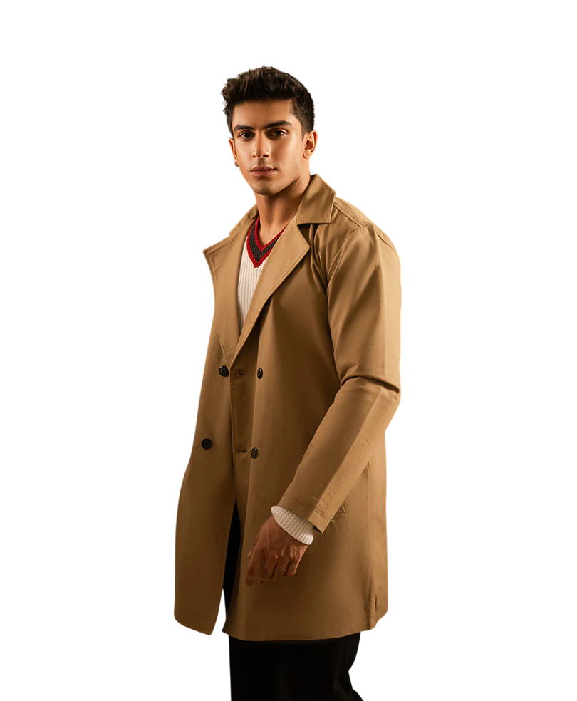 Goldenrod Men Trench Coat - Image 4